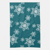 Weiße Schneeflocken Theedoek (Verticaal)