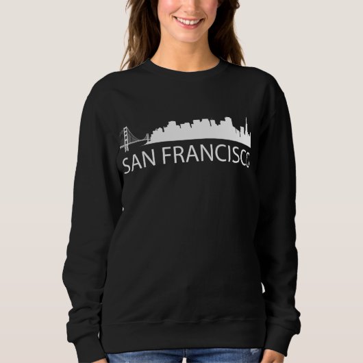 Weiße Silhouette San Franciscos mit Wort SAN FRANC Trui (Voorkant)