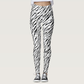 Weiße Tiger Streifen Druck Leggings