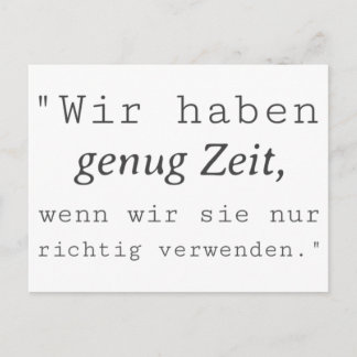 Weisse Zitat Wir haben genug Zeit Briefkaart