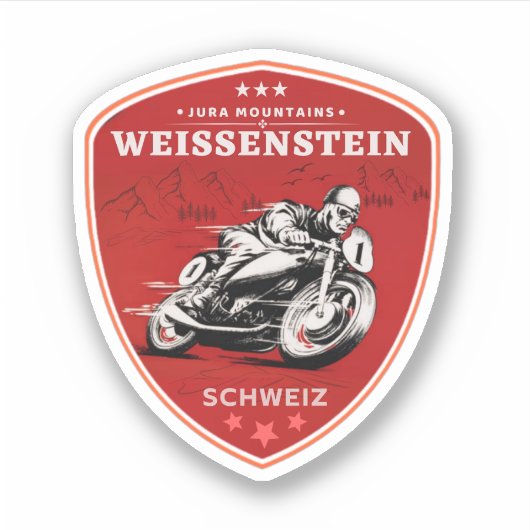 Weissenstein jura Alpes Zwitsers-Alpen motortour Sticker (Voorkant)