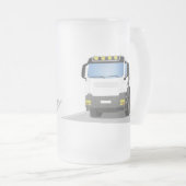 weißer Baustellen LKW Matglas Bierpul (Voorkant rechts)