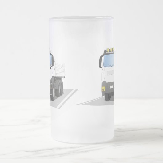 weißer Baustellen LKW Matglas Bierpul (Center)