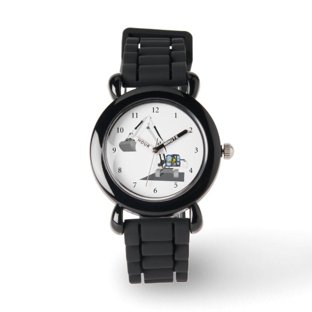 weißer Kettenbagger Horloge (Voorkant)