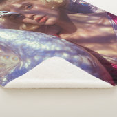 Weißer Pfau und Schönheit in rosa Eleganz Sherpa Deken (3/4)