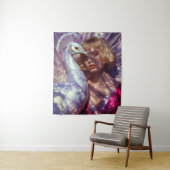 Weißer Pfau und Schönheit in rosa Eleganz Wandkleed (In situ)