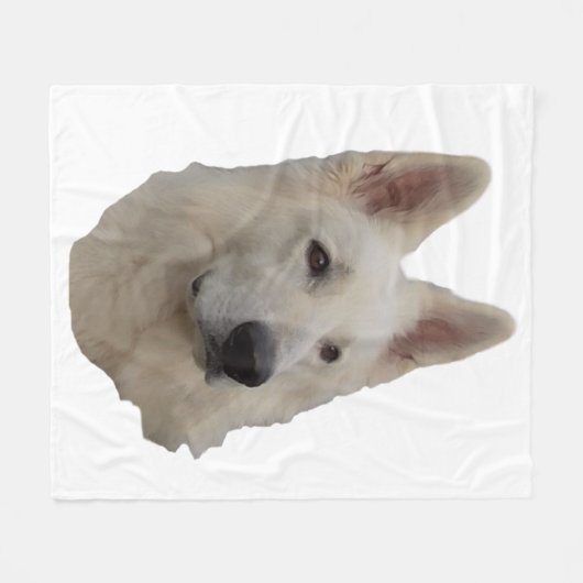 weisser Schäferhund Kopf Decke Fleece Deken (Voorkant (Horizontaal))