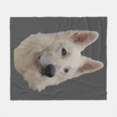 weisser Schäferhund Kopf Decke Fleece Deken (Voorkant (Horizontaal))