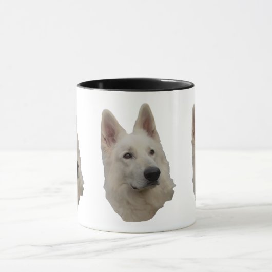 weisser Schäferhund Kopf Tasse Mok (Midden)