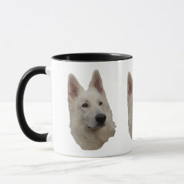 weisser Schäferhund Kopf Tasse Mok