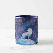 Weißer Wolf im Winter Sternenhimmel Mok (Midden)