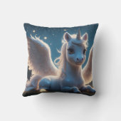 Weißes Einhorn mit Flügeln Kussen (Achterkant)