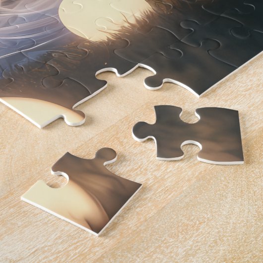 Weißes Einhorn mit Flügeln Legpuzzel (Zijkant)