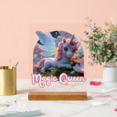 Weißes Einhorn mit Flügeln - Magic Queen Acryl Bord (Huwelijk)