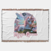 Weißes Einhorn mit Flügeln - Magic Queen Deken (Voorkant)