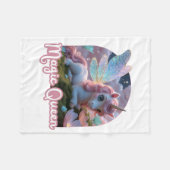 Weißes Einhorn mit Flügeln - Magic Queen Fleece Deken (Voorkant (Horizontaal))