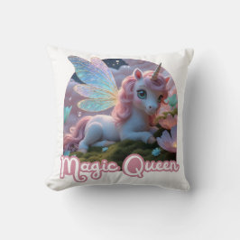 Weißes Einhorn mit Flügeln - Magic Queen Kussen