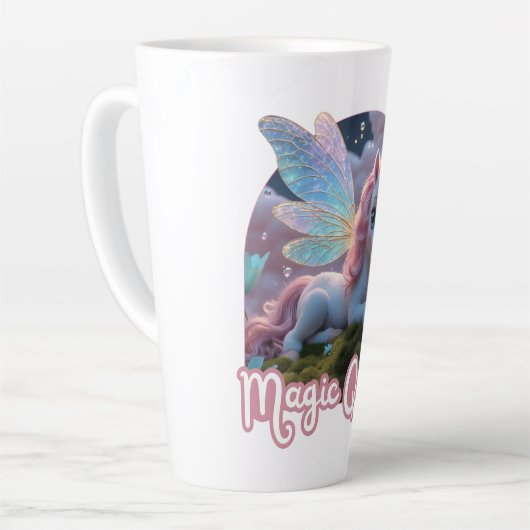 Weißes Einhorn mit Flügeln - Magic Queen Latte Mok (Linkerhoek)