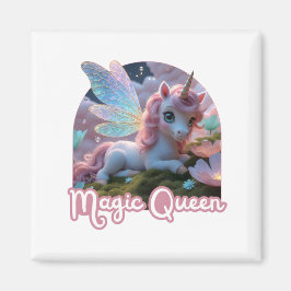 Weißes Einhorn mit Flügeln - Magic Queen Magneet