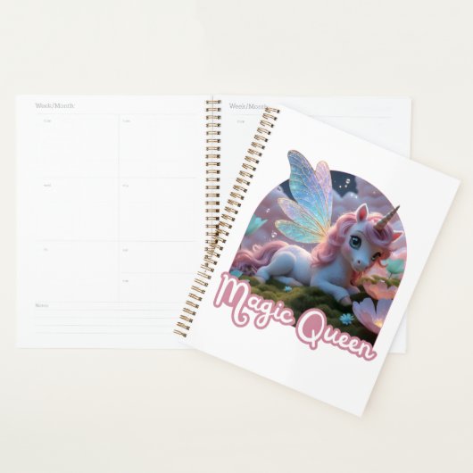 Weißes Einhorn mit Flügeln - Magic Queen Planner (Display)