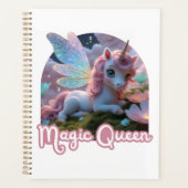 Weißes Einhorn mit Flügeln - Magic Queen Planner (Voorkant)
