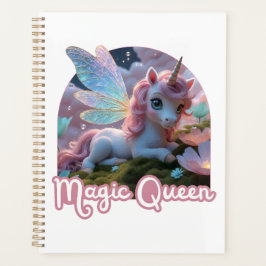 Weißes Einhorn mit Flügeln - Magic Queen Planner
