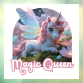 Weißes Einhorn mit Flügeln - Magic Queen Raamsticker (Vel 3)