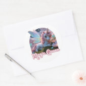 Weißes Einhorn mit Flügeln - Magic Queen Ronde Sticker (Envelop)