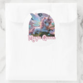 Weißes Einhorn mit Flügeln - Magic Queen Ronde Sticker (Tas)