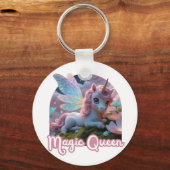 Weißes Einhorn mit Flügeln - Magic Queen Sleutelhanger (Voorkant)