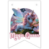 Weißes Einhorn mit Flügeln - Magic Queen Vlaggetjes (Derde vlag)