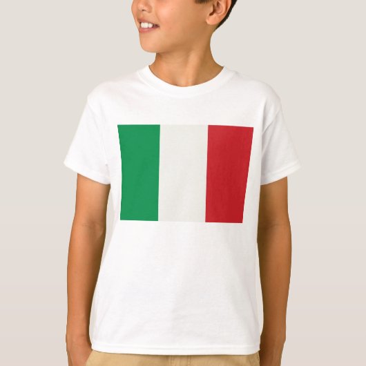weißes Kindershirt mit Italien Fahne T-shirt (Voorkant)