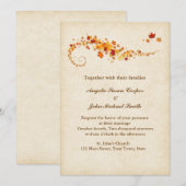 Weizigende herfst Leaves Wedding Kaart (Voorkant / Achterkant)