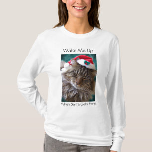 Wek me op het Shirt van Santa Cat