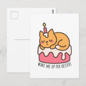Wek me op voor het dessert briefkaart (Voorkant / Achterkant)