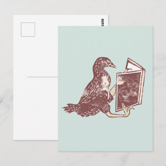 Weka Bird leest een boek Briefkaart (Voorkant / Achterkant)