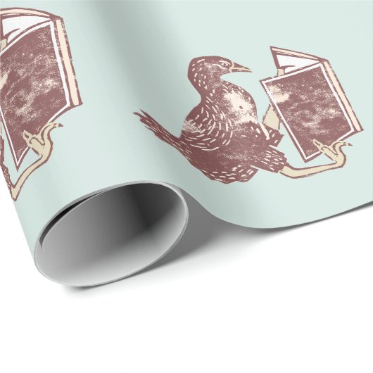 Weka Bird leest een boek Cadeaupapier (Rol Hoek)