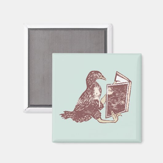 Weka Bird leest een boek Magneet (Voorkant / Achterkant)