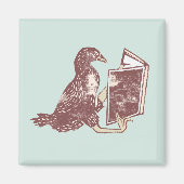 Weka Bird leest een boek Magneet (Voorkant)