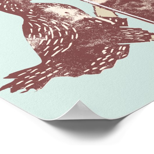 Weka Bird leest een boek Poster (Hoek)