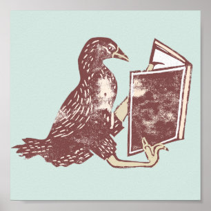 Weka Bird leest een boek Poster