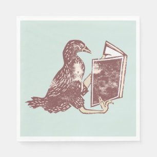 Weka Bird leest een boek Servet