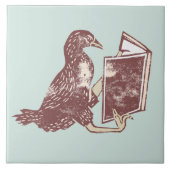 Weka Bird leest een boek Tegeltje (Voorkant)