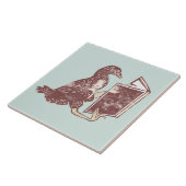 Weka Bird leest een boek Tegeltje (Zijkant)