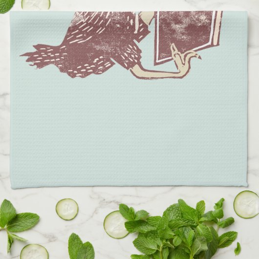 Weka Bird leest een boek Theedoek (Gevouwen)