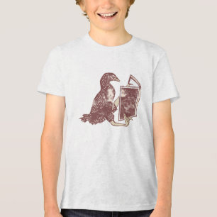 Weka Bird leest een boek Tri-Blend Shirt