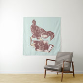 Weka Bird leest een boek Wandkleed (In Situ (horizontaal))