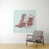 Weka Bird leest een boek Wandkleed (In situ)