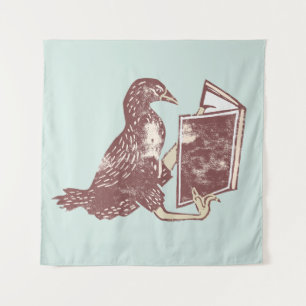 Weka Bird leest een boek Wandkleed