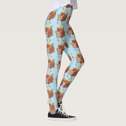 Weka Nieuw-Zeelandse vogel Leggings (Rechts)
